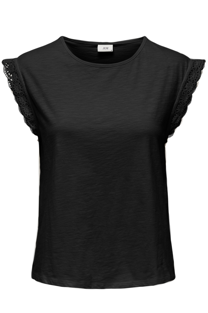 JDYSALVA LIFE S/L CROCHET TOP JRS N 15318217 BLACK